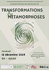 Affiche Journée d'étude des doctorants et doctorantes de l'ED SHS "Transformations et Métamorphoses" 