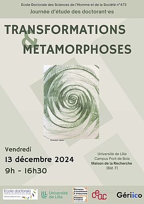 Affiche Journée d'étude des doctorants et doctorantes de l'ED SHS "Transformations et Métamorphoses"  (image)