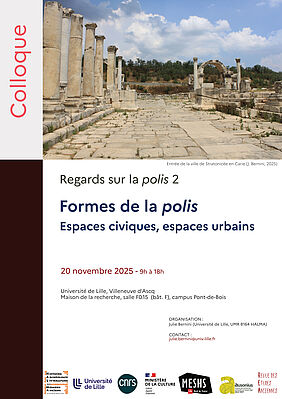 Affiche Colloque "Regards sur la polis 2. Formes de la polis : Espaces civiques, espaces urbains" (image)