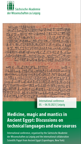 Affiche colloque "Medicine, magic and mantics in Ancient Egypt: Discussions on technical languages and new sources"