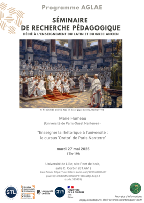 Affiche Séminaire de recherche pédagogique dédié à l'enseignement du latin et du grec ancien (image)