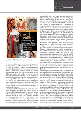 article sur le colloque "Smart Textiles from Antiquity to Modern Times" (image)