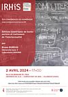 Affiche Conférence de Bruno Bureau "Humanités numériques et édition critique de manuscrit (philologie)"