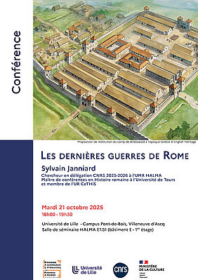 Affiche Conférence de Sylvain Janniard : "Les dernières guerres de Rome" (image)