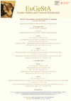Programme Colloque "Modern Masculinities and the Reception of Antiquity"