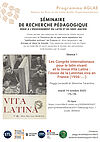 AFfiche Séminaire "Les Congrès internationaux pour le latin vivant et la revue Vita Latina : l'essor de la Latinitas viva en France (1956-....)"