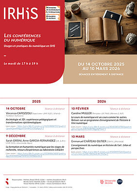 Affiche Les conférences du numérique - Usages et pratiques du numérique en SHS 2025-2026 (image)