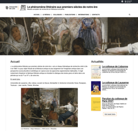 Capture écran site web réseau « Le phénomène littéraire aux premiers siècles de notre ère »