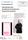 Affiche Conférence de Francis Dupuis-Déri : "Démocratie : représentation ou participation ?"